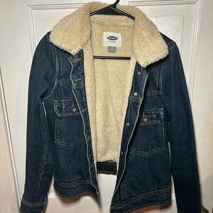 Old Navy Blue Denim Jacket with Sherpa Lining